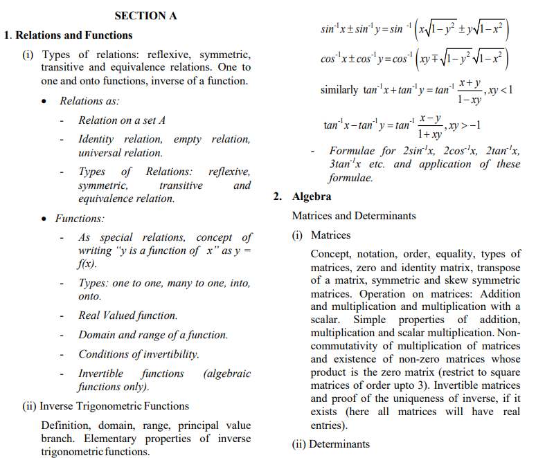 Isc Class 12 Maths Revised Syllabus For 2024 Exam Download In Pdf 2210